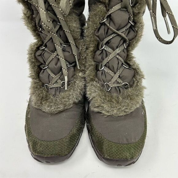 The North Face Lace Up Snow Boots Size 9 Green Waterproof Insulated Size 9 - Picture 3 of 12